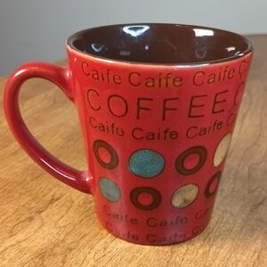 Great Gatherings Coffee Lover Mug Cup Red Brown Speckled Stoneware 4"